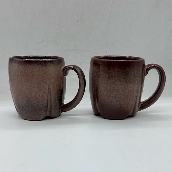 Vintage Set of 2 FRANKOMA Plainsman Cinnamon Brown C6 Coffee Cup Mug - Picture 3 of 12